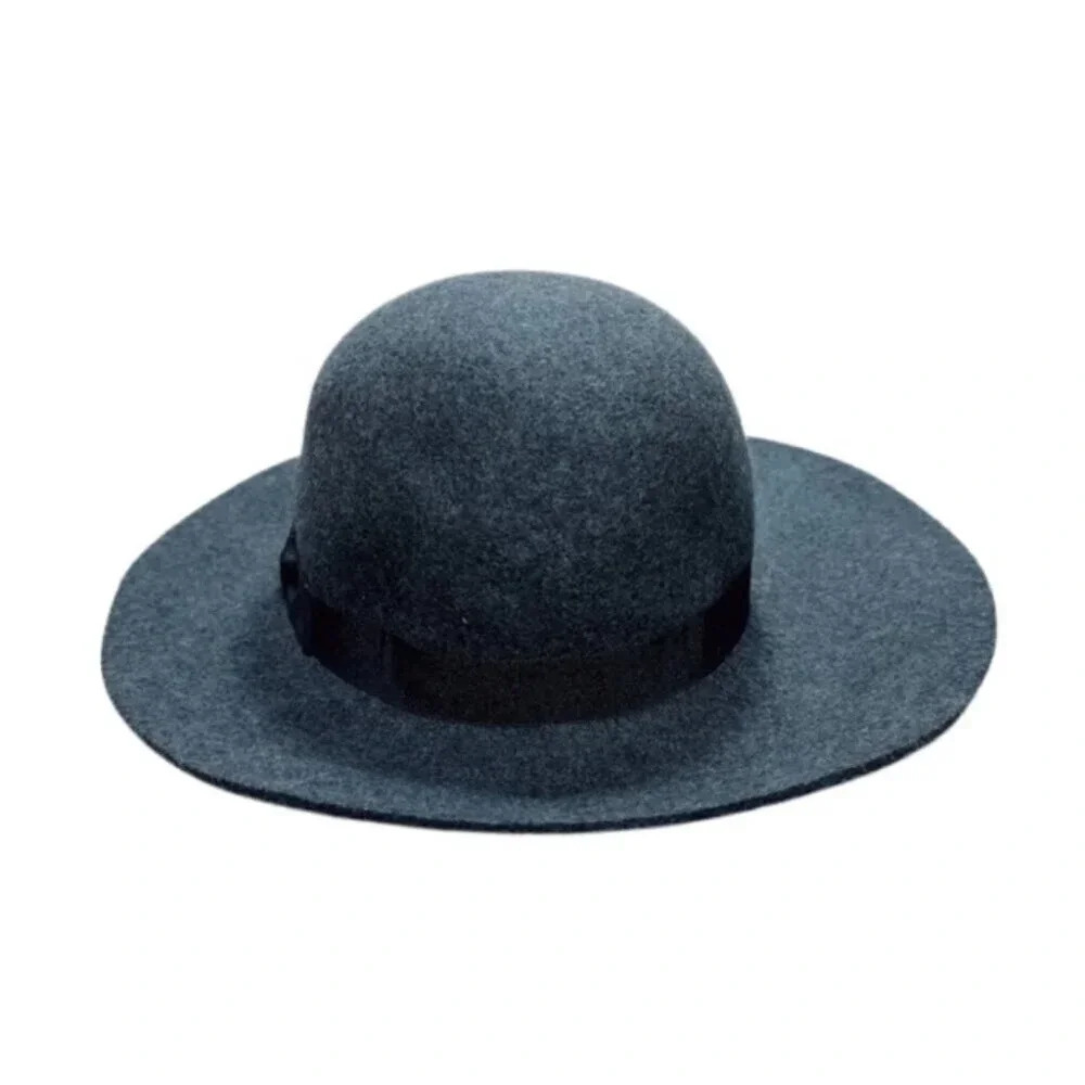 Banana Republic Womens Size M/L Wool Wide Brim Grey Fedora Hat
